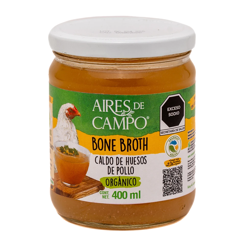 Caldo de Huesos de Pollo Org&aacute;nico