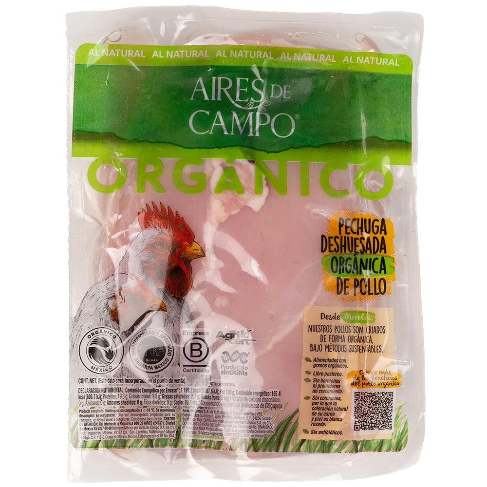 Pechuga Deshuesada Org&aacute;nica de Pollo 
