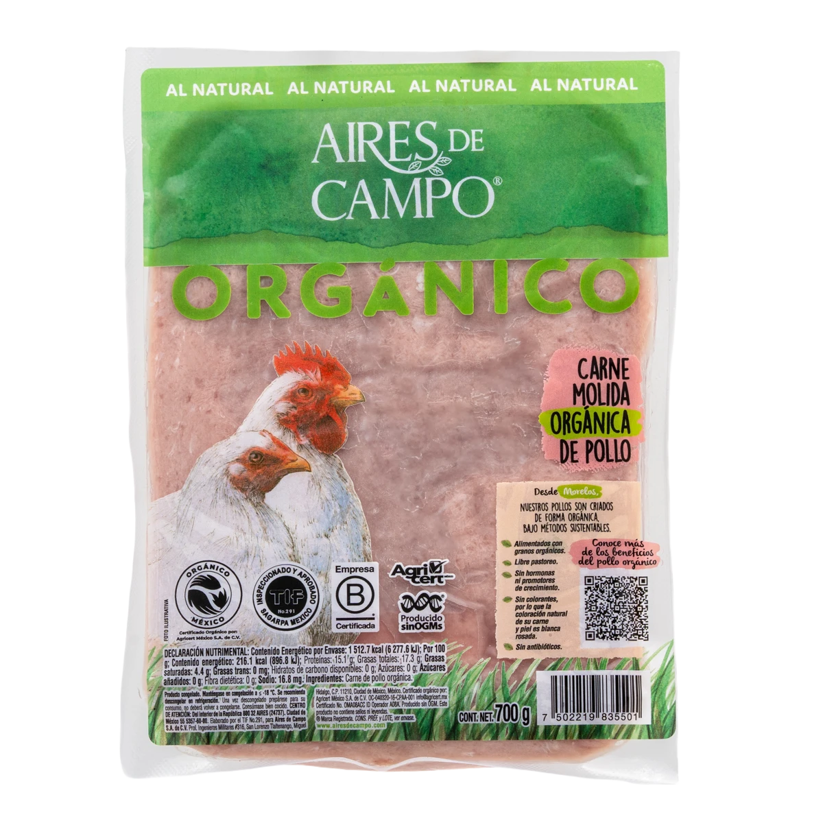 Carne Molida Org&aacute;nica de Pollo